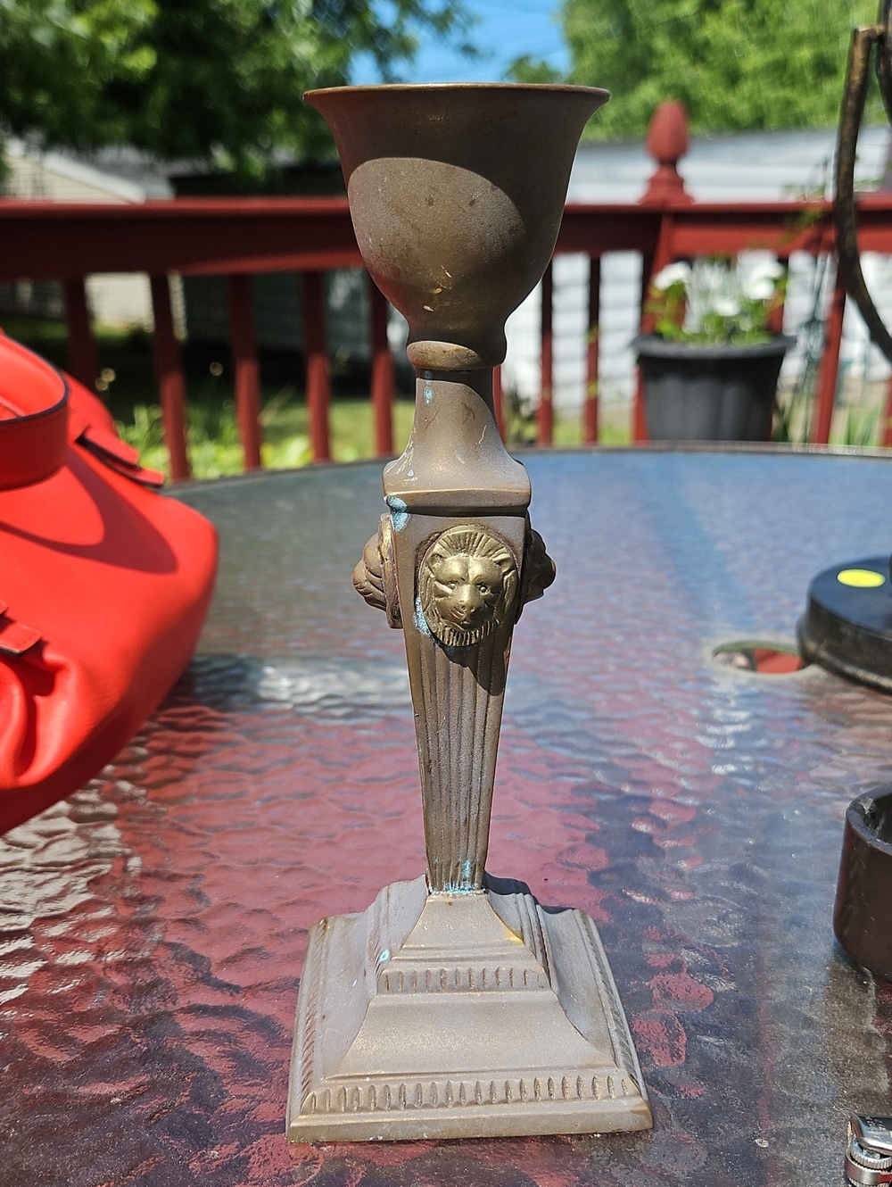 Brass Lion Candle Holder